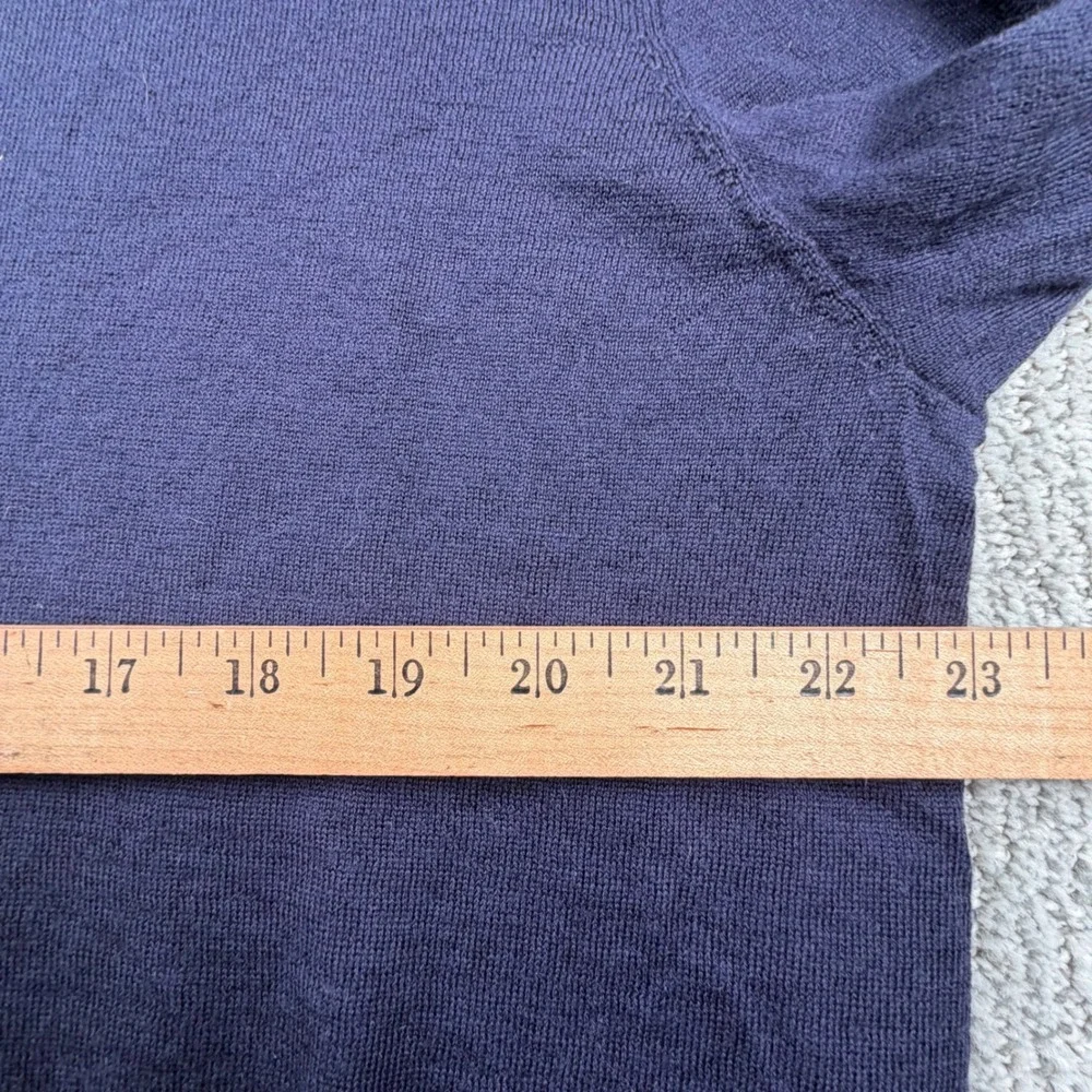 Polo Ralph Lauren Sweater Mens XXL Navy Blue Merino Wool V-Neck Custom Fit